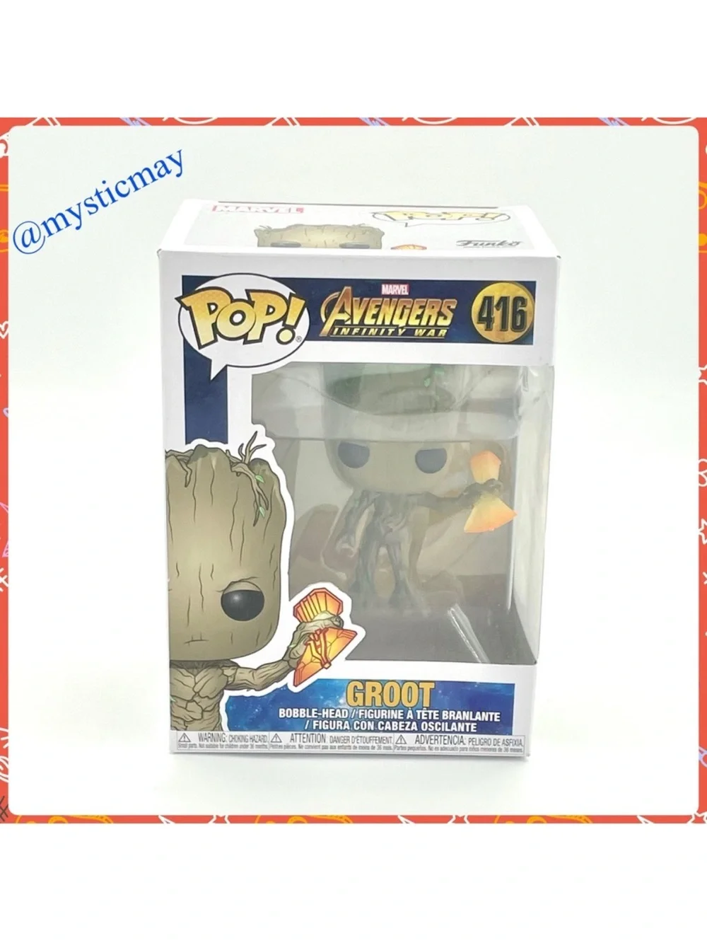 2018 Funko POP Marvel AVENGERS Infinity War 416 GROOT Bobble Head Vinyl Figure